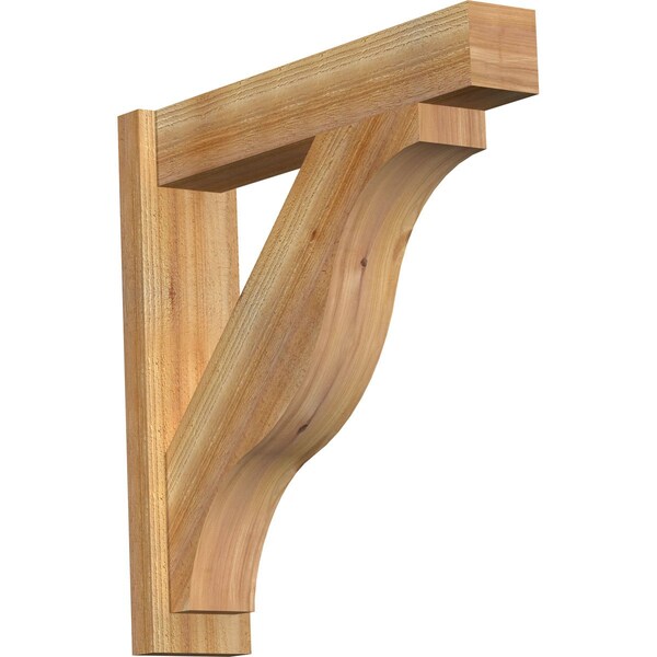 Ekena Millwork Funston Block Rough Sawn Outlooker, Western Red Cedar, 6"W x 28"D x 28"H OUT06X28X28FST05RWR - main